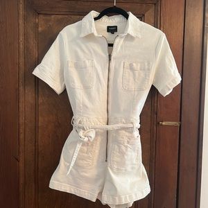 White Denim Romper
